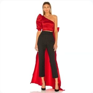 Revolve NBD Red One Shoulder Top M Cocktail Party Design